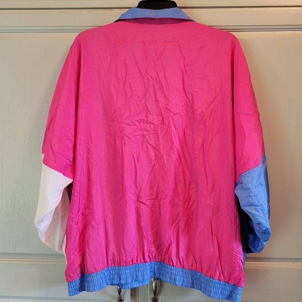 Vintage Bold Spirit Pink White Blue Windbreaker Jacket - Picture 5 of 7